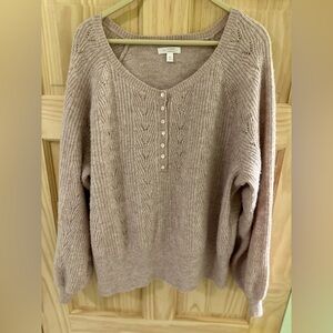 LC Lauren Conrad Women's Dusty Rose Knit Sweater Size XL